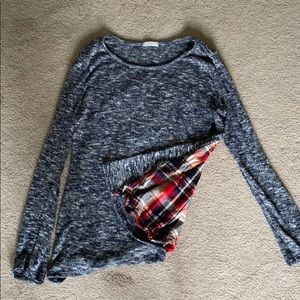 12 pm by Mon Ami plaid back shirt